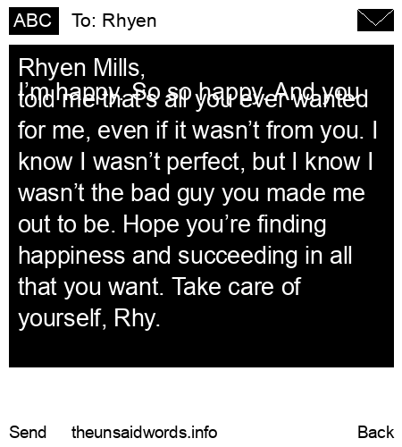 unsent message to Rhyen