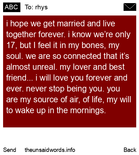 unsent message to rhys