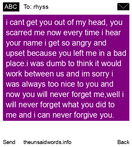 unsent message to rhyss