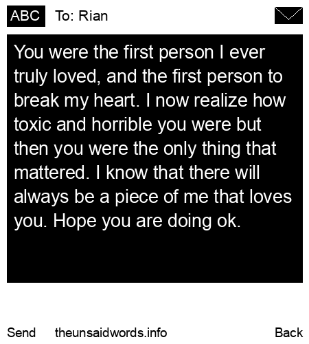 unsent message to Rian