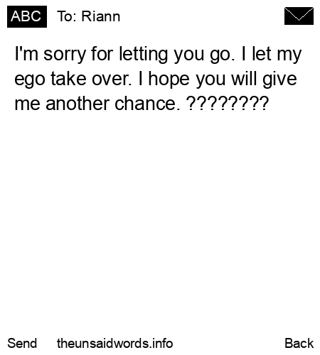 unsent message to Riann