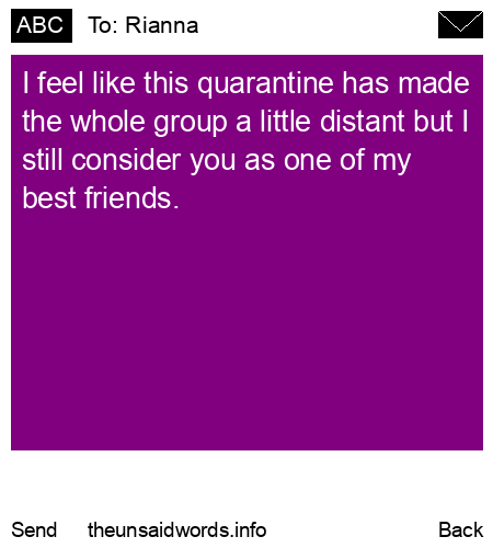 unsent message to Rianna