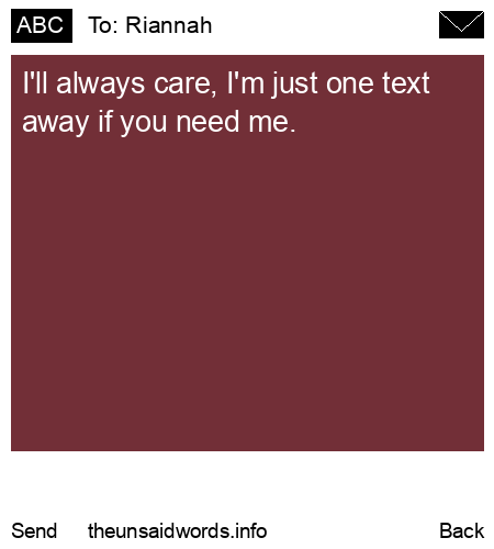 unsent message to Riannah