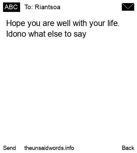unsent message to Riantsoa