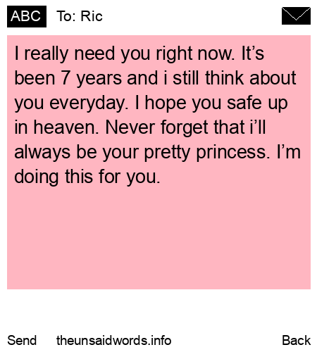 unsent message to Ric