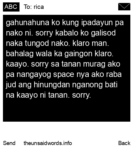 unsent message to rica
