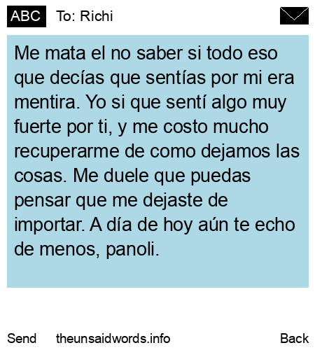 unsent message to Richi
