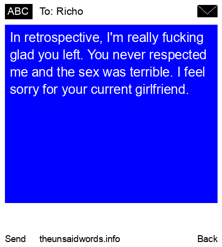 unsent message to Richo