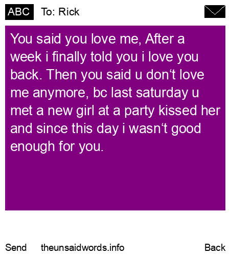 unsent message to Rick