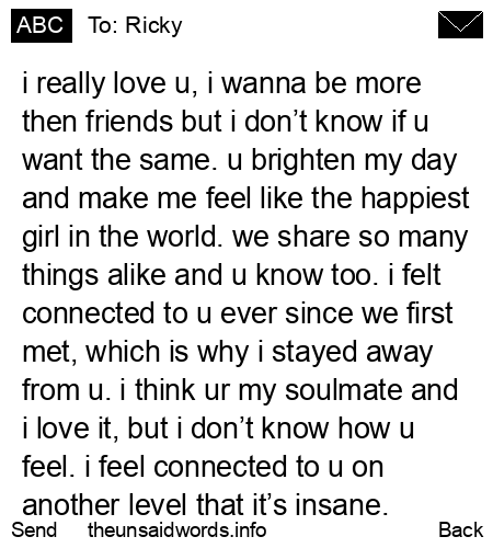 unsent message to Ricky