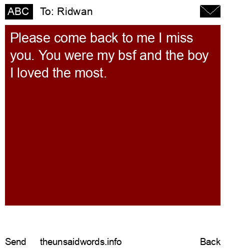 unsent message to Ridwan