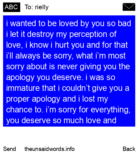 unsent message to rielly