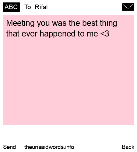 unsent message to Rifal