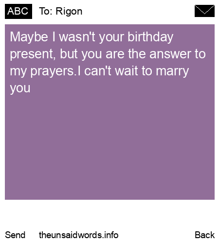 unsent message to Rigon