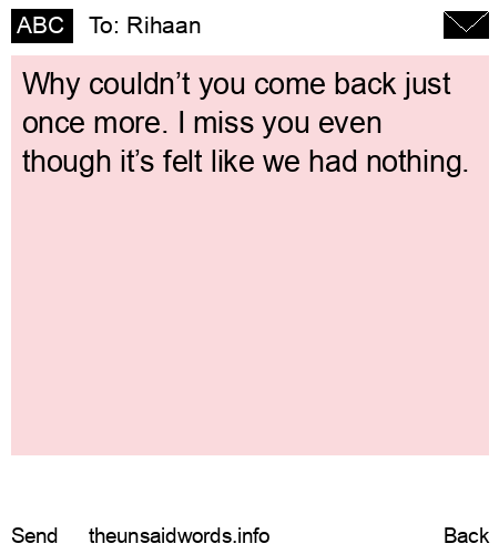 unsent message to Rihaan