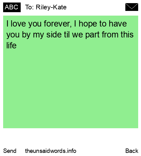 unsent message to Riley-Kate