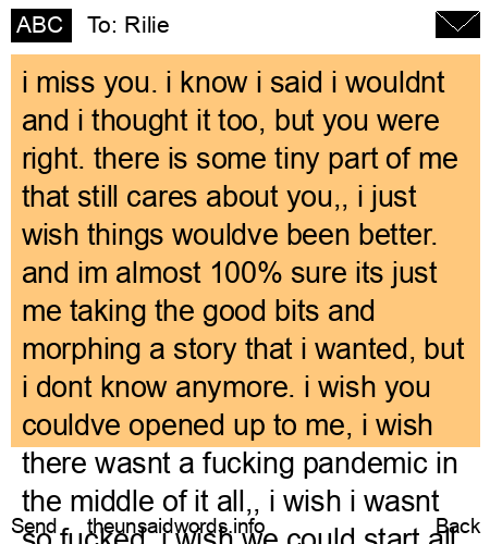 unsent message to Rilie