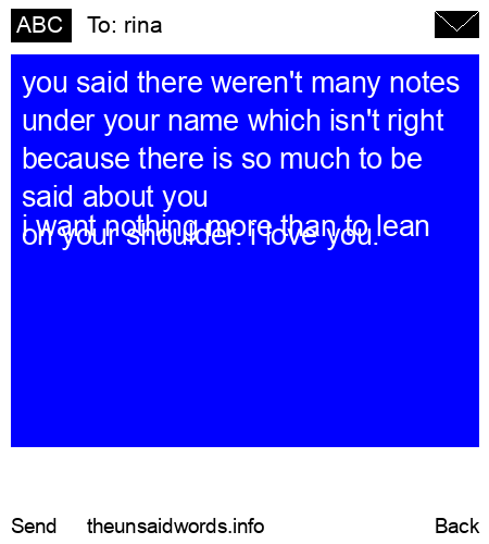unsent message to rina