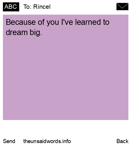 unsent message to Rincel