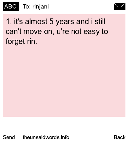 unsent message to rinjani
