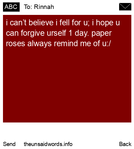 unsent message to Rinnah