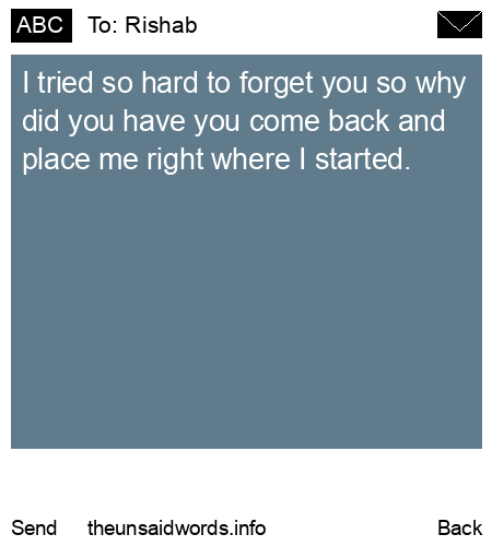 unsent message to Rishab