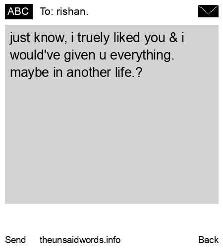 unsent message to rishan.