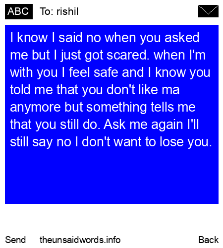 unsent message to rishil