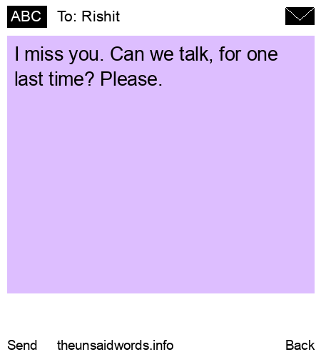 unsent message to Rishit