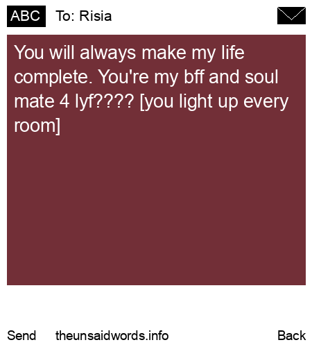 unsent message to Risia