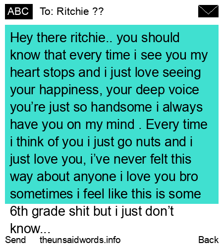 unsent message to Ritchie ??