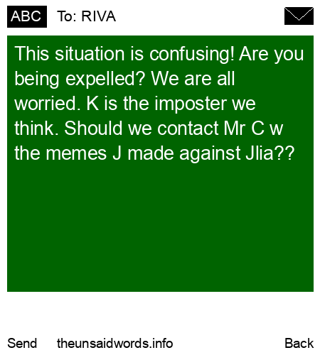 unsent message to RIVA
