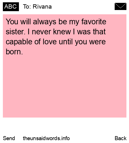 unsent message to Rivana