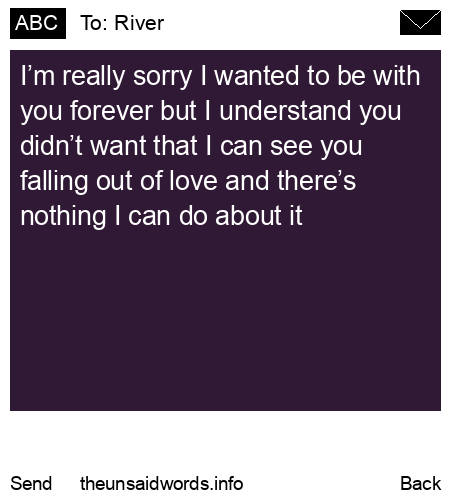 unsent message to River
