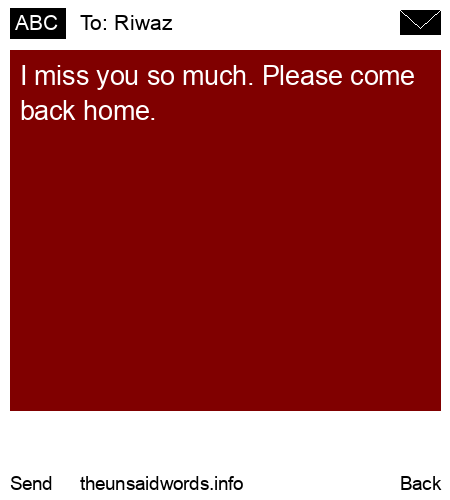 unsent message to Riwaz