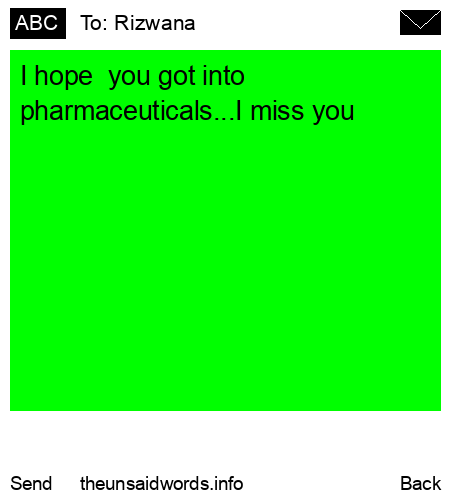 unsent message to Rizwana