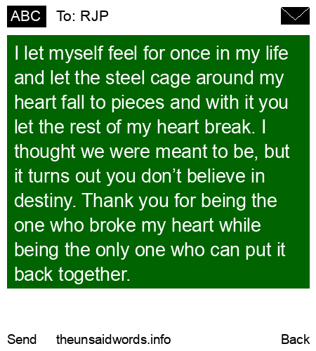 unsent message to RJP