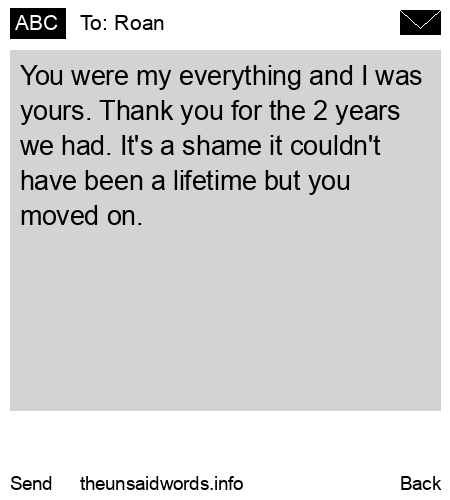 unsent message to Roan
