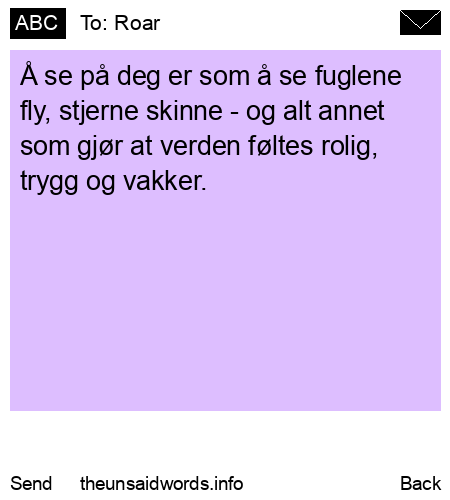 unsent message to Roar