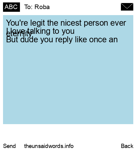 unsent message to Roba