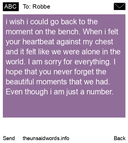 unsent message to Robbe