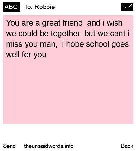 unsent message to Robbie