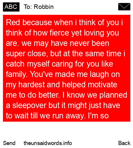 unsent message to Robbin