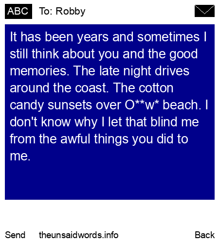unsent message to Robby