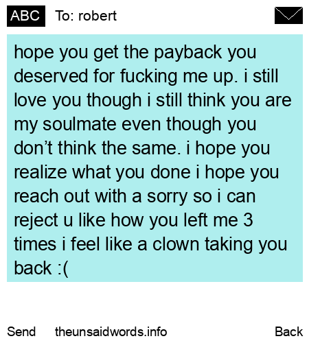 unsent message to robert