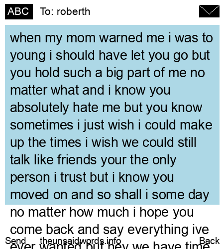 unsent message to roberth