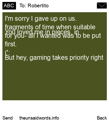 unsent message to Robertito