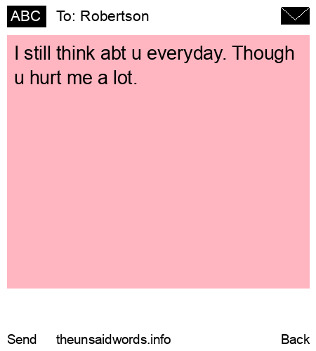 unsent message to Robertson 