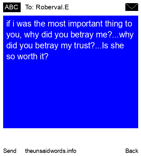 unsent message to Roberval.E