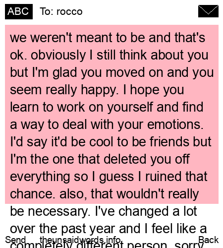 unsent message to rocco